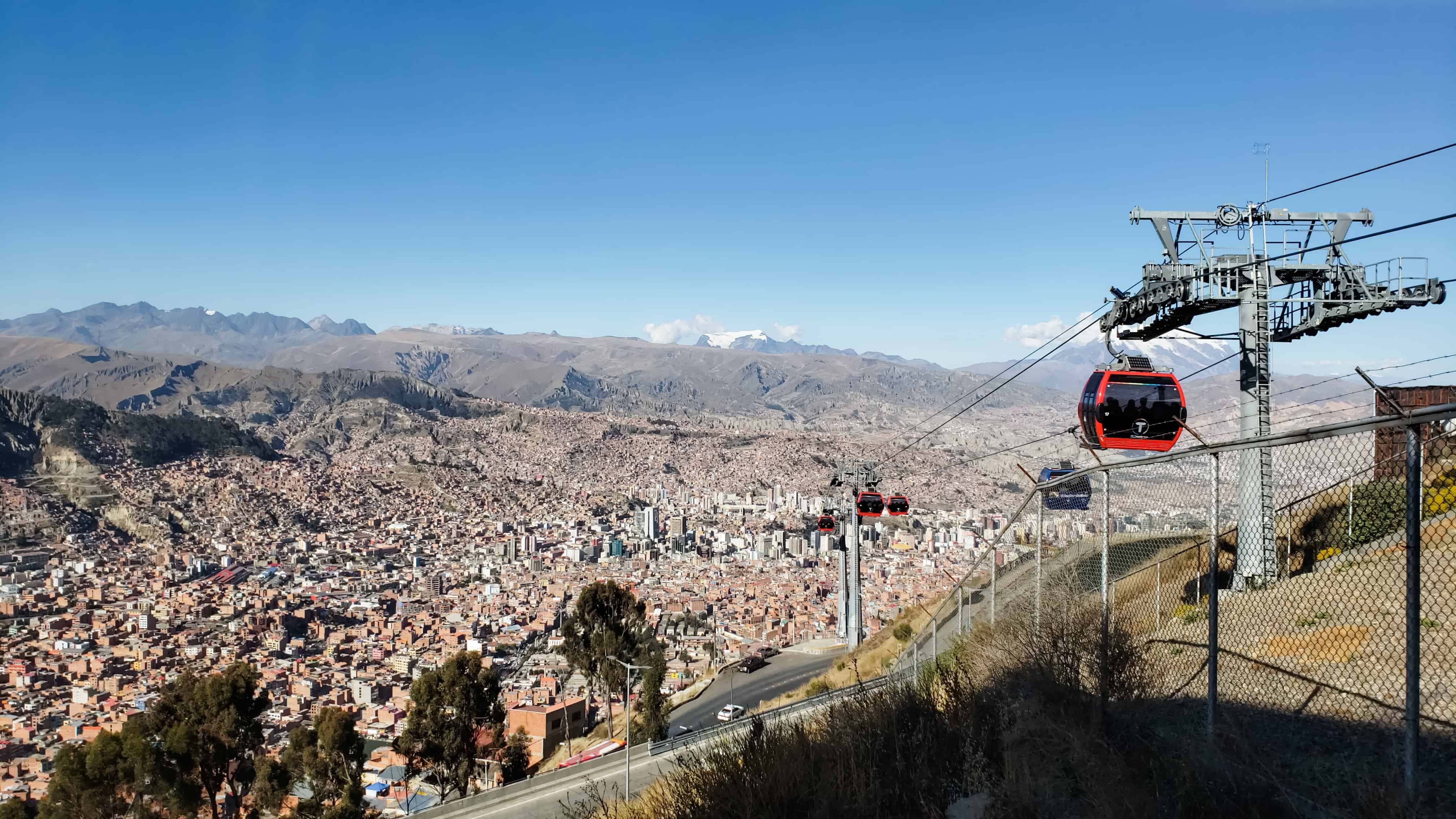 View from Mi Teleferico in La Paz, Bolivia