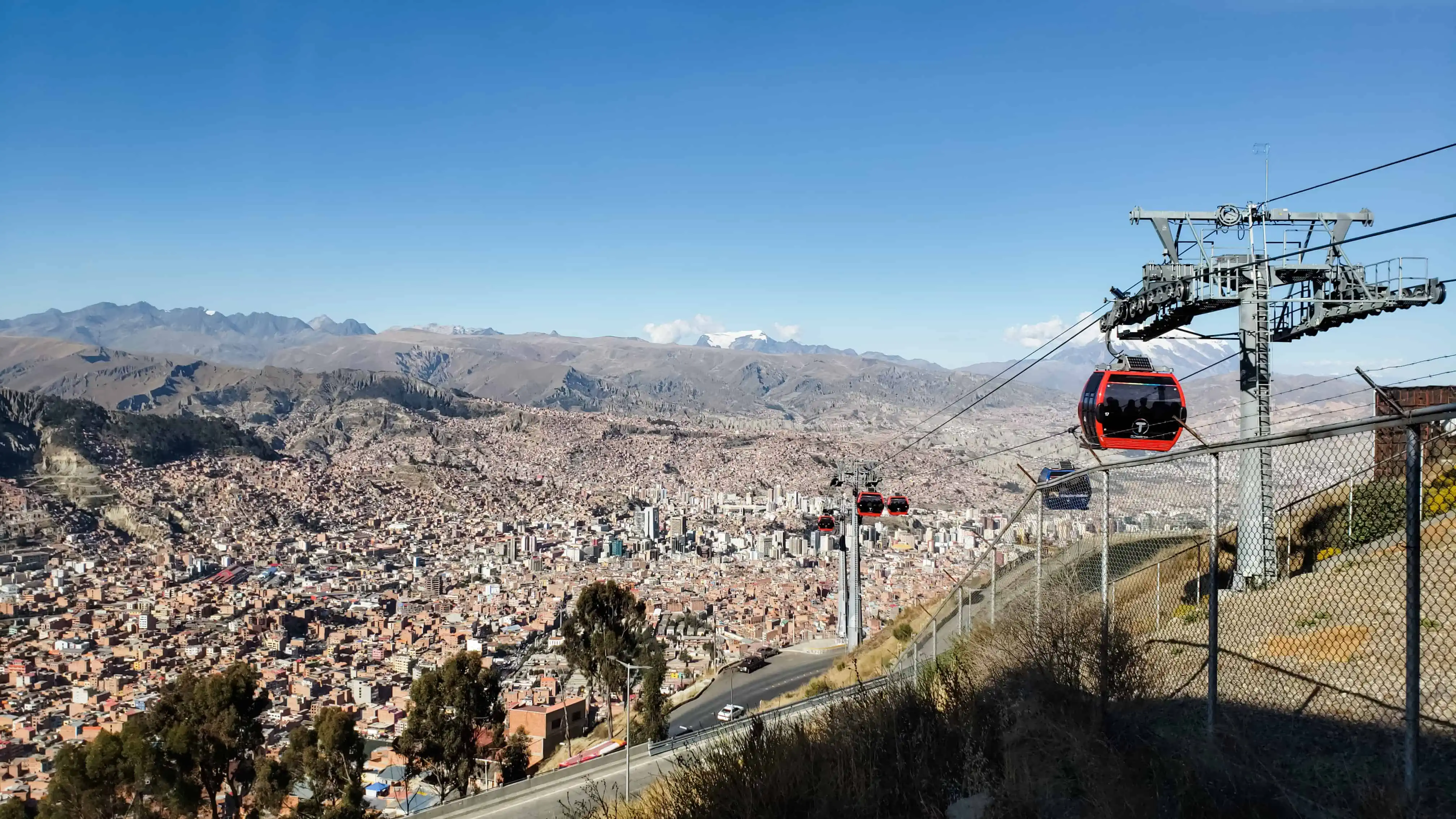 View from Mi Teleferico in La Paz, Bolivia