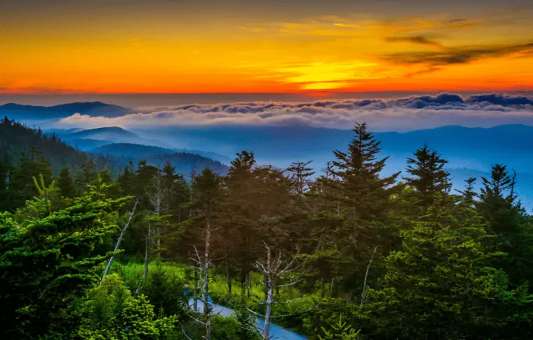 Romantic Getaways - Sunset over Clingman's Dome - Gatlinburg
