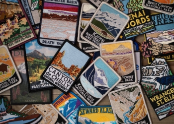 Feb 24, 2019 - Maple Grove, MN: Flatlay arrangement of various USA United States National Parks and monuments patches from gift shops. Concept for USA travel