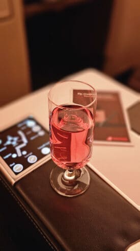 Sparkling elderflower juice - Swiss Airlines Business Class