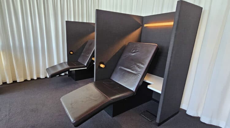Quiet room in the Swiss Airlines business class lounge at Zurich International Airport