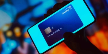 Capital One credit card on a phone