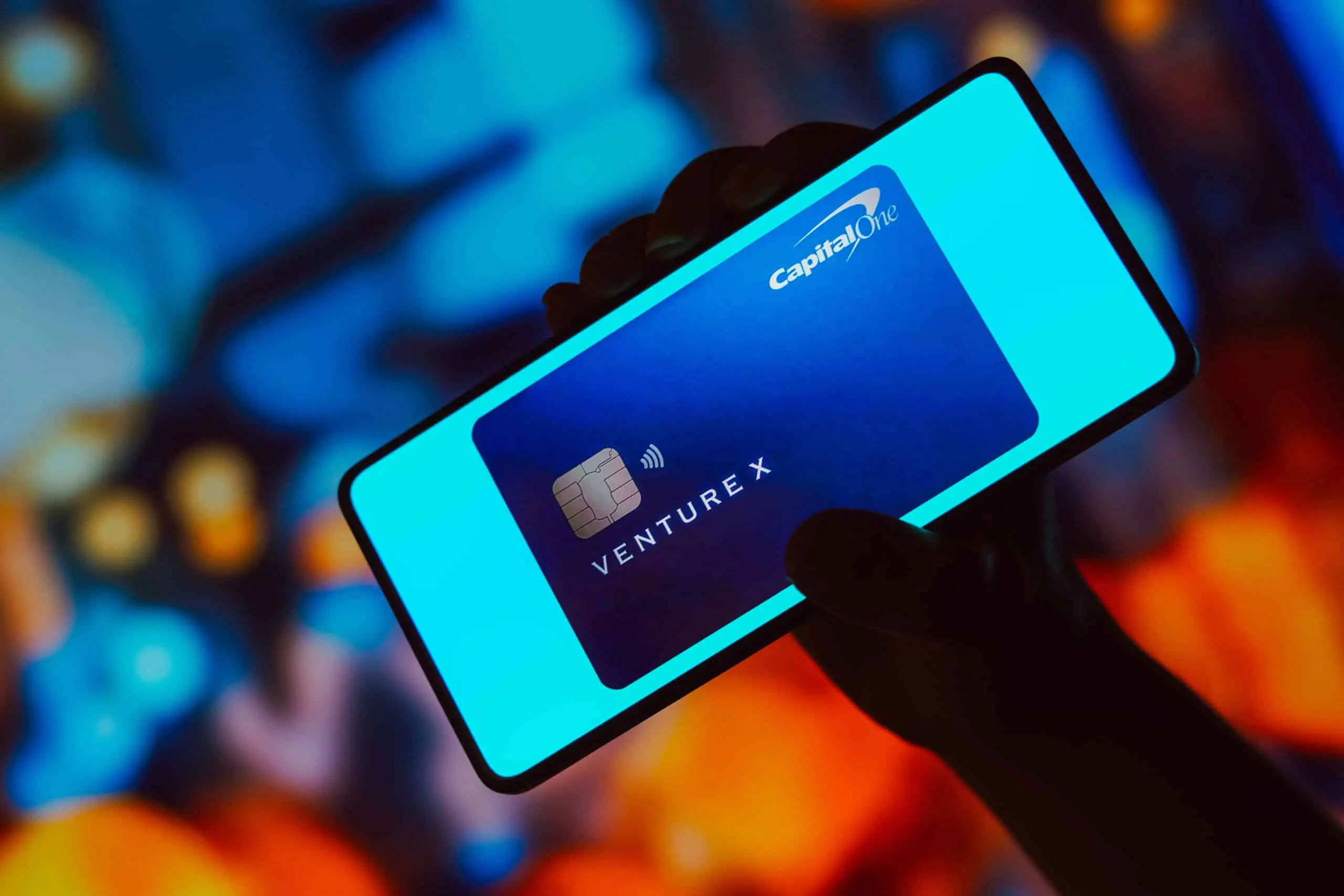 Capital One credit card on a phone