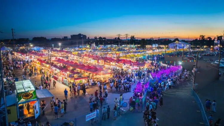 Aerial View of the Richmond Night Market in British Columbia