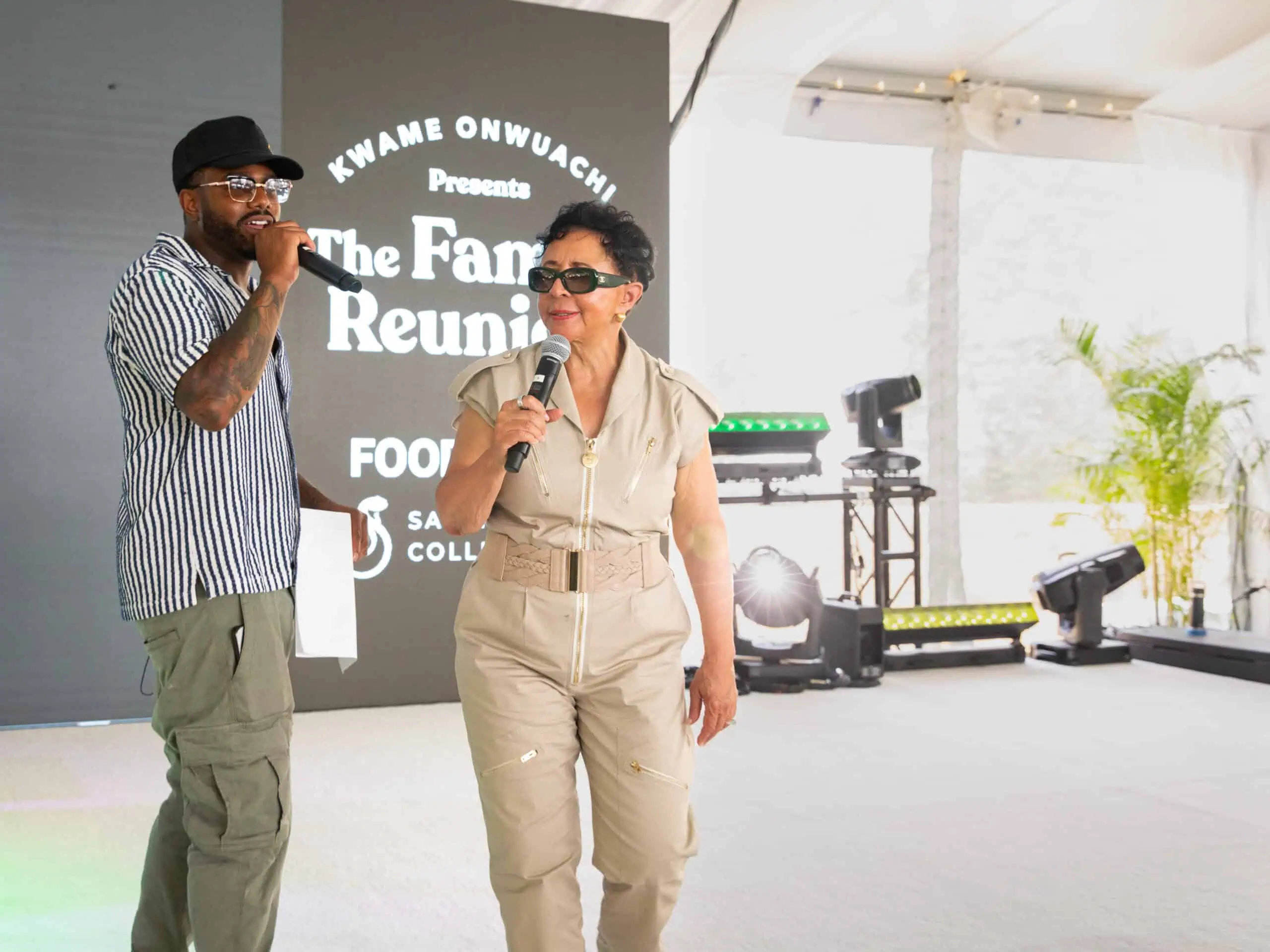 Kwame Onwuachi and Sheila Johnson address attendees at the 5th Annual Family Reunion. Photo Credit: Clay Williams.Photo by Clay Williams