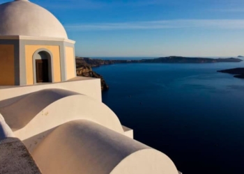 Santorini, one of the most famous and romantic islands in the world, located in the Aegean sea in Greece. Photo Credit: Nicolas Economou/NurPhoto via Getty Images.